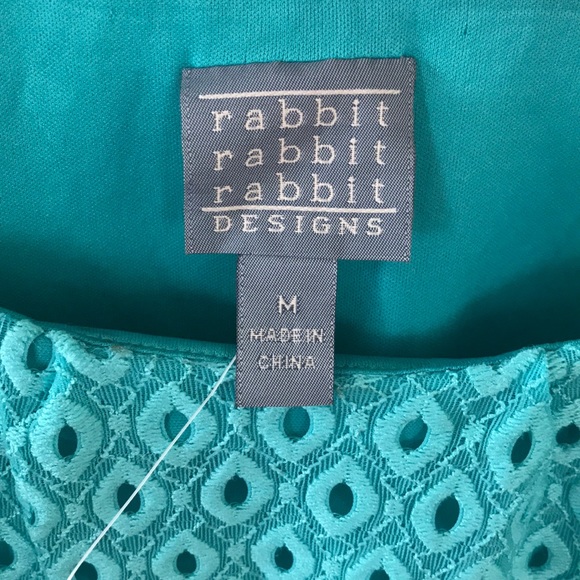 Rabbit Rabbit Rabbit Eyelet Dress Aqua Medium - Picture 4 of 8